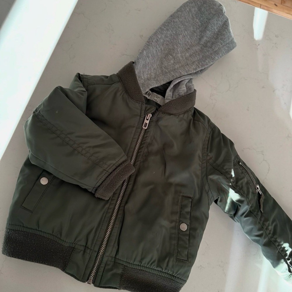 H&M Olive Green Kids Jacket with Hood